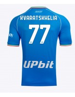 SSC Napoli Khvicha Kvaratskhelia #77 Domácí Dres 2023-24 Krátký Rukáv